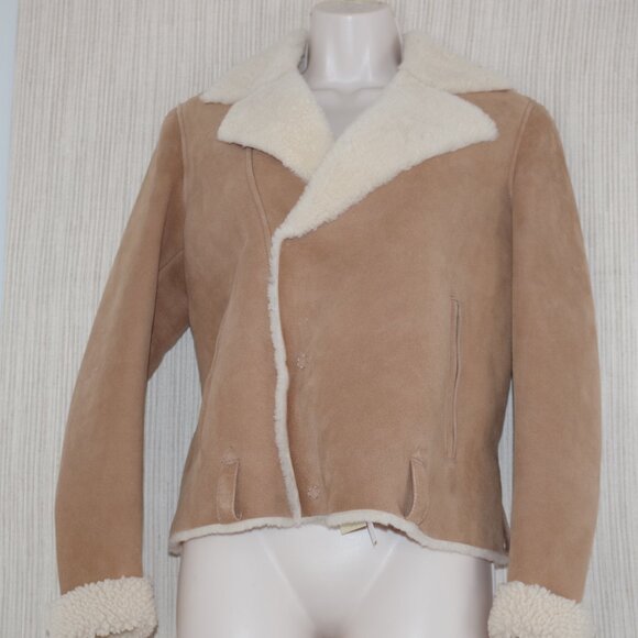 Golden Goose venezia Shearling Cropped  Savannah Brown  Women Jacket Size:S - Picture 9 of 14